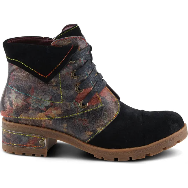 L'Artiste Women's Serna Boot Black Multi Suede
