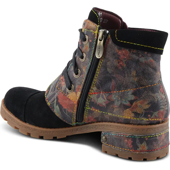 L'Artiste Women's Serna Boot Black Multi Suede