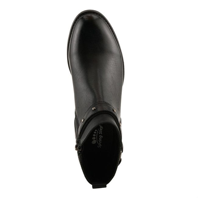 Upper of Spring Step Women's Shoeler Boot in black leather