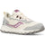 Front of Kids Saucony Peregrine KDZ Sneaker in Orchid beige color way with gray and purple accents