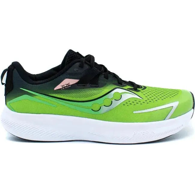 Saucony Kids' Ride 15 Running Shoe Black/Green SK267115