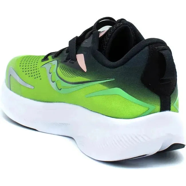 Saucony Kids&#39; Ride 15 Running Shoe Black/Green SK267115