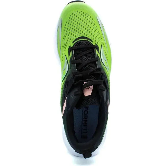 Saucony Kids&#39; Ride 15 Running Shoe Black/Green SK267115