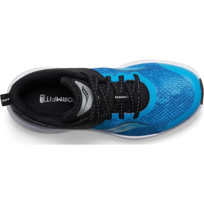 Top down view of Kids Saucony Kinvara 14 Sneakers in Vizi Blue Echo colorway with a white sole