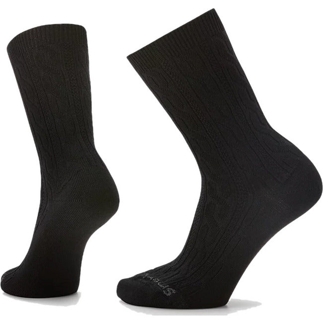 Smartwool Women's Everyday Cable Zero Cushion Crew Sock Black SW001830-001