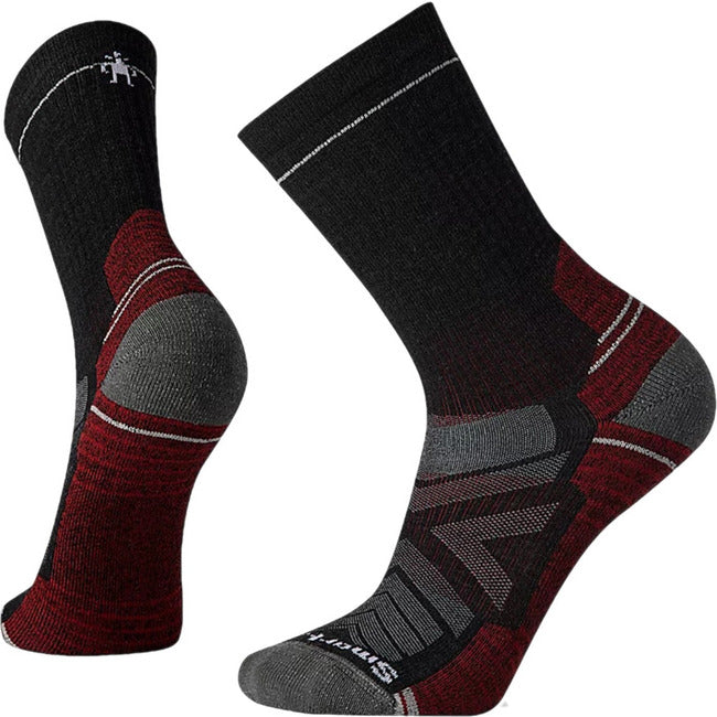 Pair of Smartwool Unisex Hike Light Cushion Crew Sock Black &amp; Red SW001614003