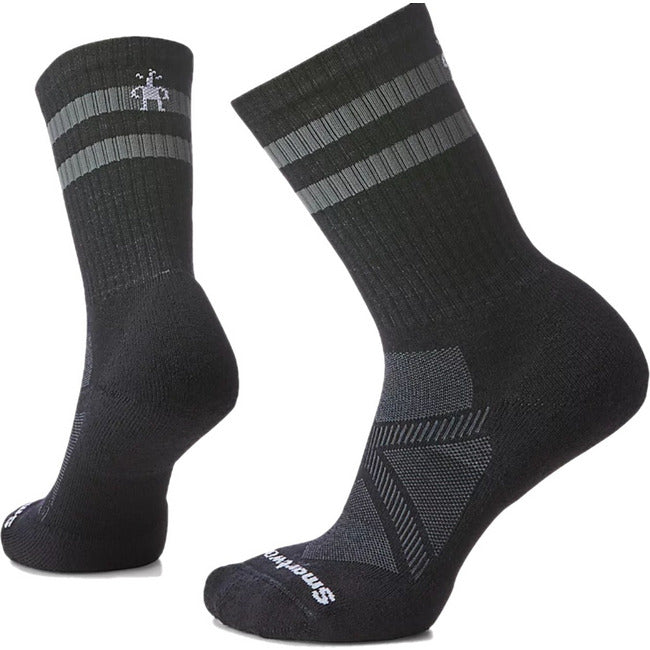 Smartwool Unisex Athletic Stripe Targeted Cushion Crew Sock Black SW002137-001