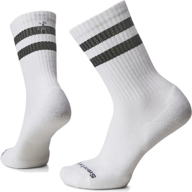 Smartwool Unisex Athletic Stripe Crew Sock Targeted Cushion Crew Sock White SW001651K18