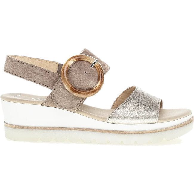 Gabor Women's Wedge Sandal Metallic Taupe 44.645.62