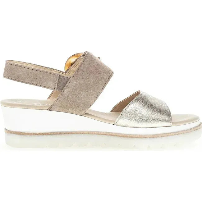 Gabor Women's Wedge Sandal Metallic Taupe 44.645.62