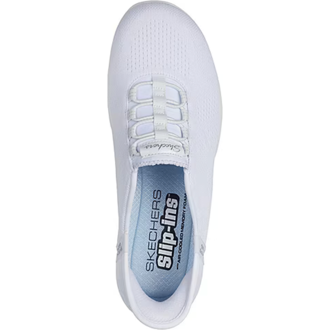 Skechers Women's Newbury St Lightly Slip On Shoe White 100439-WHT