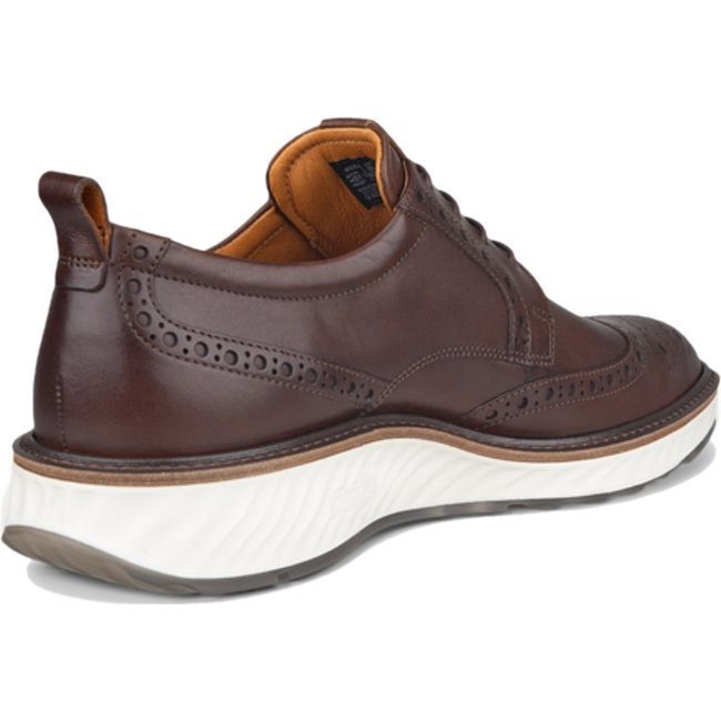 ECCO Men's ST.1 Hybrid Wingtip Cocoa Brown Dress Shoe ECCO Men's ST.1 Hybrid Wingtip Cocoa Brown Dress Shoe