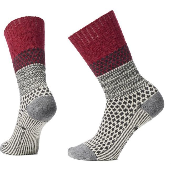 Smartwool Unisex Everyday Popcorn Cable Full Cushion Crew Sock Tibetan Red SW001843-A25