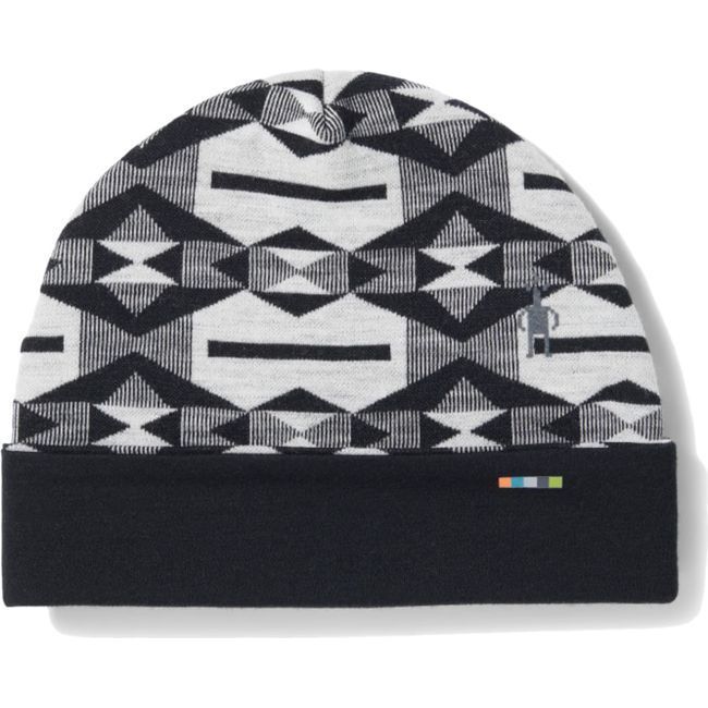 Smartwool Unisex Thermal Merino Reversible Cuffed Beanie Black Colliding Clouds SW0SW956M97