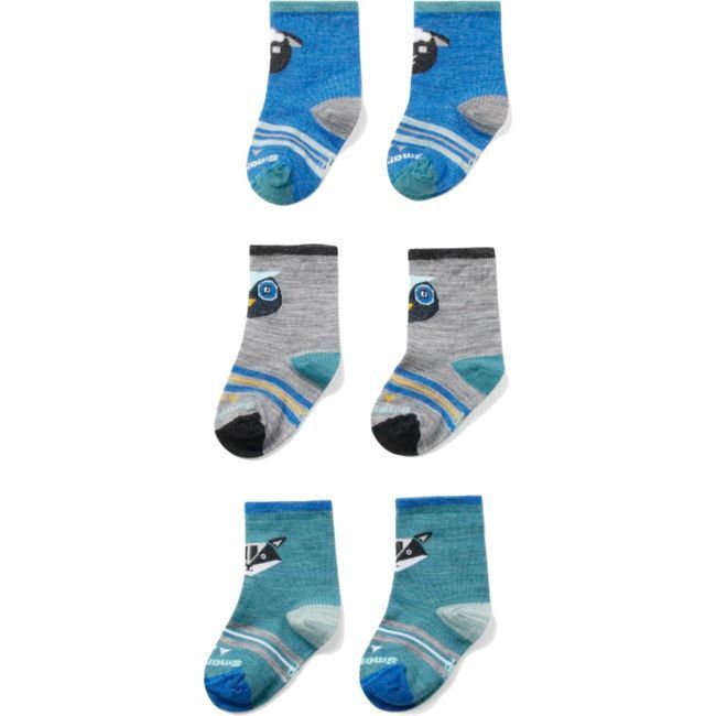 Smartwool Kids' Toddler Trio Sock Laguna Blue SW001821-J96