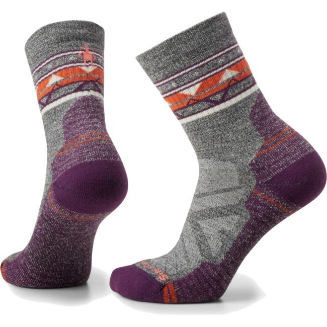 Smartwool Women's Hike Zig Zag Valley Light Cushion Mid Crew Sock Ash/Charcoal SW001580H85