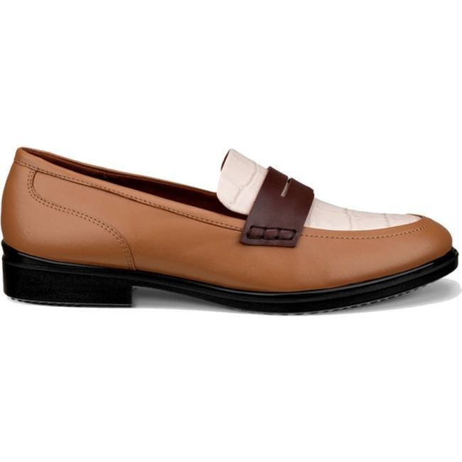 Ecco Women's Dress Classic 15 Loafer Cashmere/Limestone/Chocolate 209803-61016
