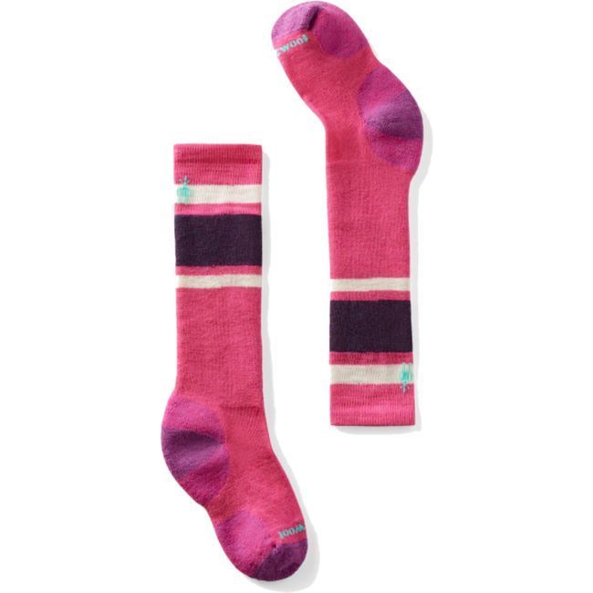 Smartwool Kids&#39; Wintersport Stripe Full Cushion Over The Calf Sock Power Pink SW001817-L89