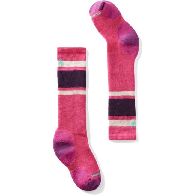 Smartwool Kids' Wintersport Stripe Full Cushion Over The Calf Sock Power Pink SW001817-L89