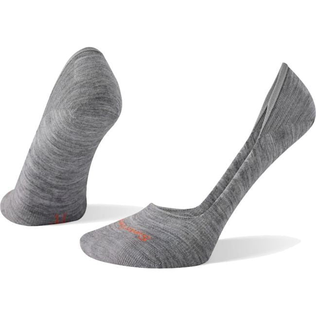 Smartwool Women's Everyday Secret Sleuth No Show Zero Cushion 2 Pack Sock Light Gray SW000669039