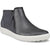 Front angled view of Womens ECCO Soft 7 Low Bootie in Silver Heavy Magnet upper color and white sole