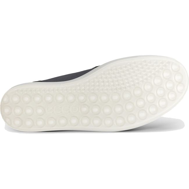 Sole of Womens ECCO Soft 7 Low Booties in Silver Heavy Magnet upper color and white sole