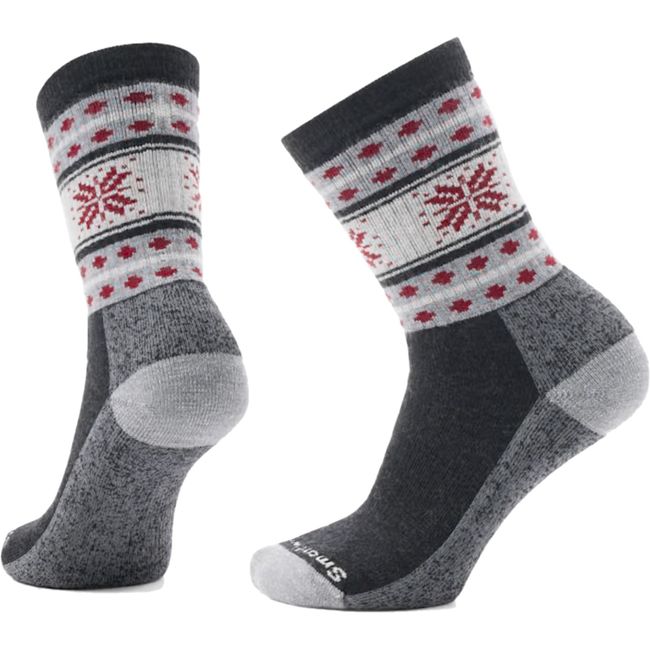 Smartwool Women's Everyday Cozy Snowflake Dream Full Cushion Crew Socks in Charcoal Gray