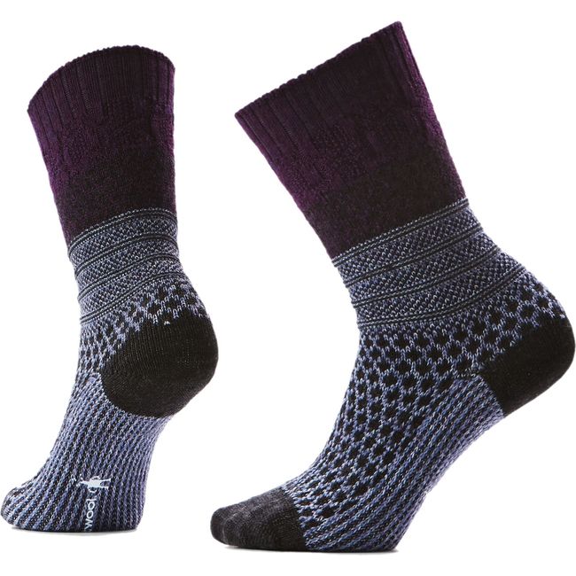 Chalk Violet Smartwool Unisex Everyday Cozy Popcorn Cable Crew Sock