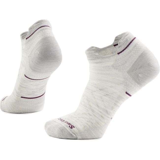 Ash light gray Smartwool Women's Run Low Zero Cushion Ankle Socks