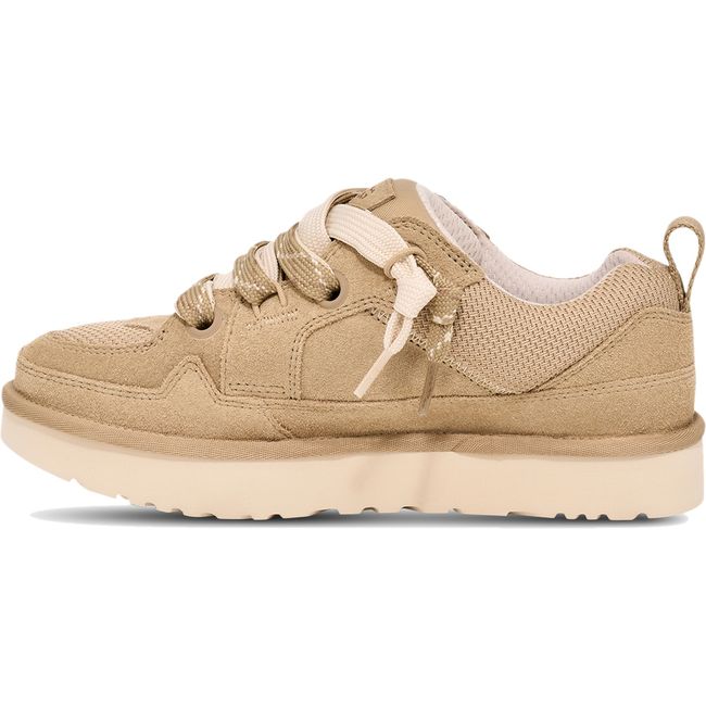 Medial side of UGG Men's Lo Lowmel Sneaker in mustard seed beige