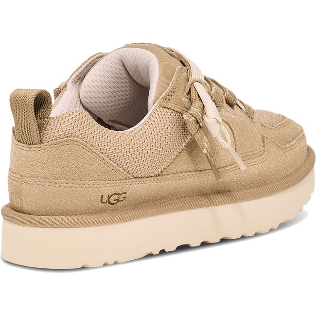 Heel of UGG Men's Lo Lowmel Sneaker in mustard seed beige