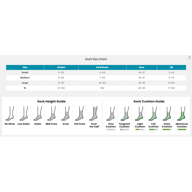 Smartwool Sock Size Chart