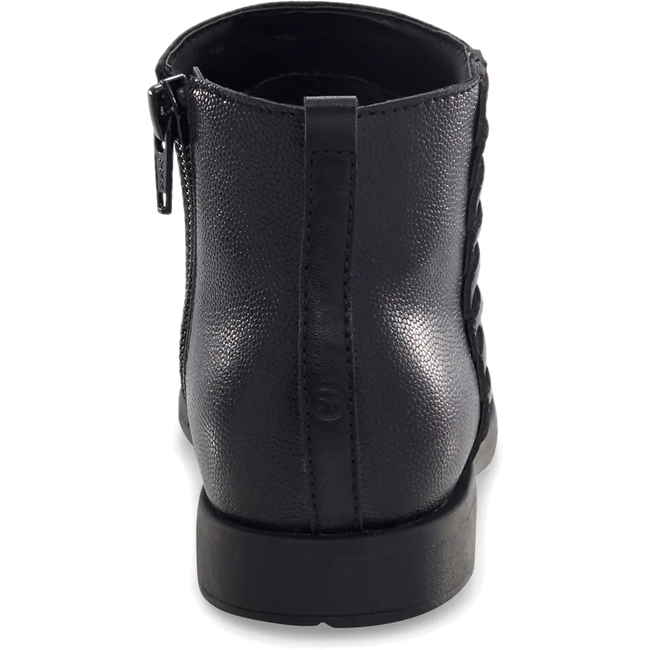 Heel of Stride Rite Carolyn Ankle Boot for Kids in Black Leather