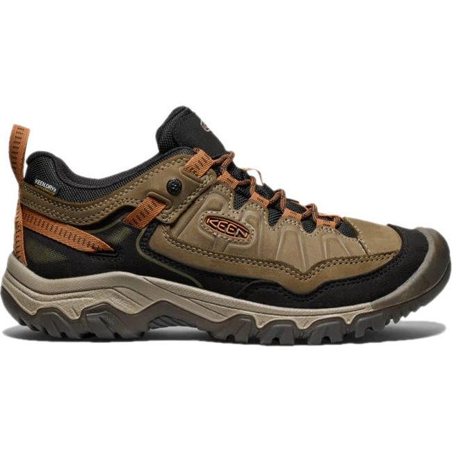 Lateral side of Men's Keen Targhee IV Waterproof Hiking Shoe in Roasted Pecan tan