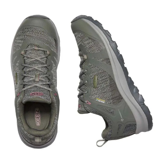 Upper and side of Keen Women's Terradora II Waterproof Hiking Shoes in Olive Green Rose