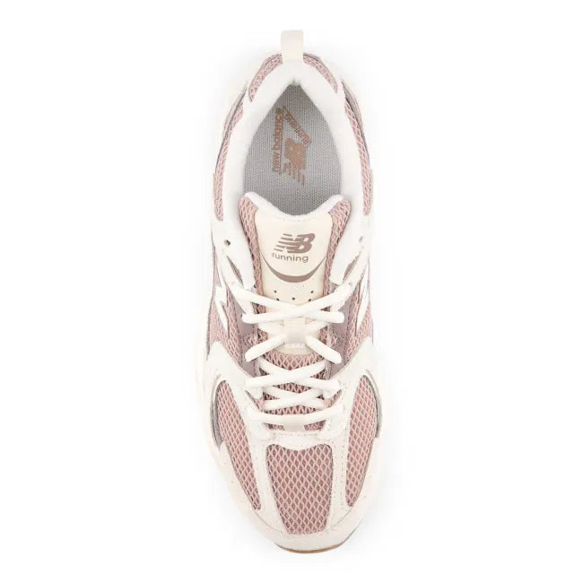 Mesh upper of New Balance Unisex 530 Lifestyle Shoe in Bisque Earth Shadow Pink