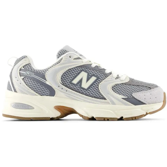 Side of New Balance Unisex 530 Lifestyle Shoe in raincloud castlerock grey