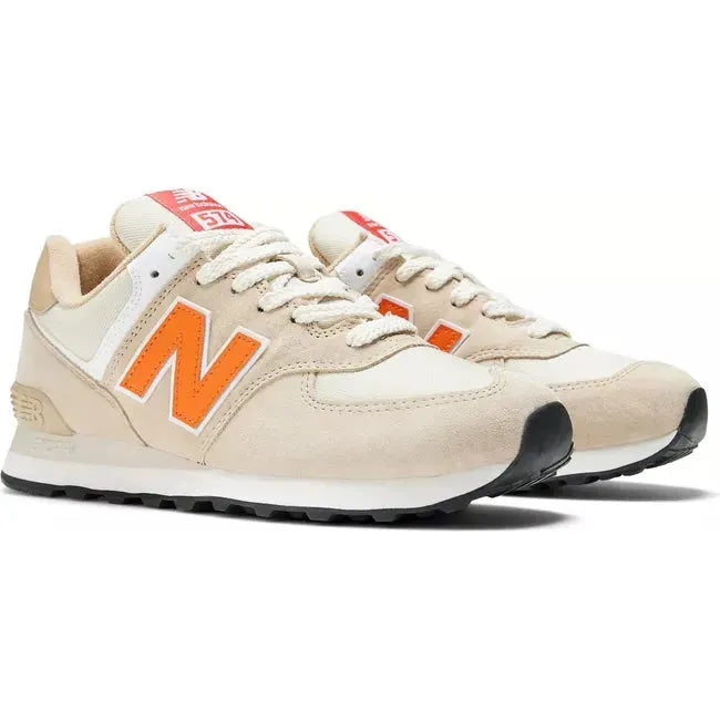 New Balance Unisex 574 Lifestyle Shoe Khaki Orange U574HBO