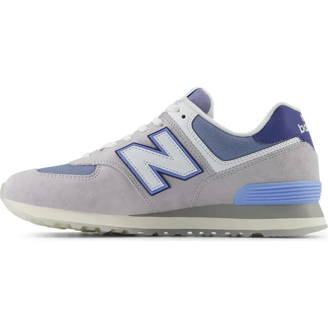 Medial side of Unisex New Balance 574 Lifestyle Shoe in Pearl Grey and NB White