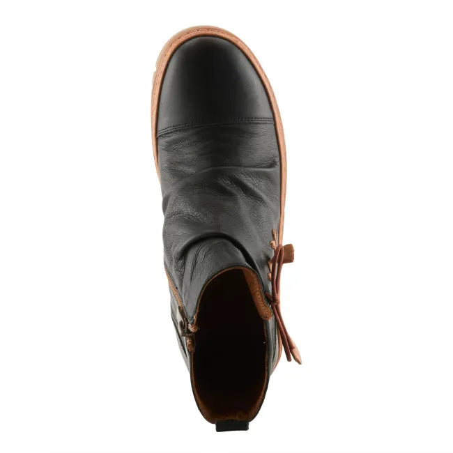 Upper of black leather Spring Step Women&