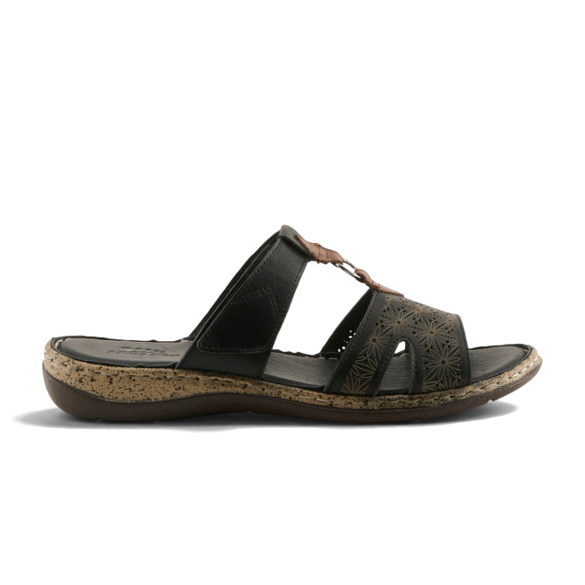 Lateral side of black leather Spring Step Women&