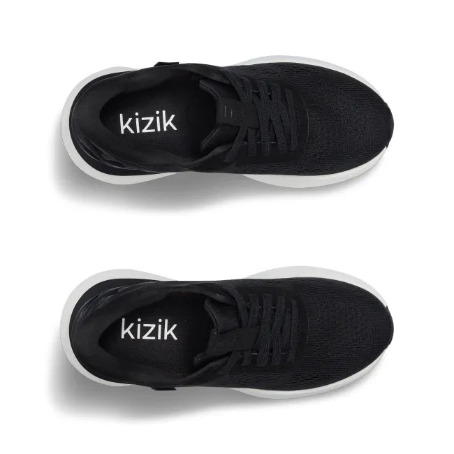 Upper of Women’s Kizik Athens 2 Sneakers in black with easy on HandsFree Step-In tech