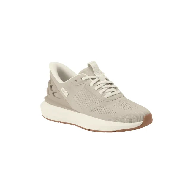 Front angle of Women’s Kizik Athens 2 Sneaker in Oatmeal Beige with easy on HandsFree Step-In tech