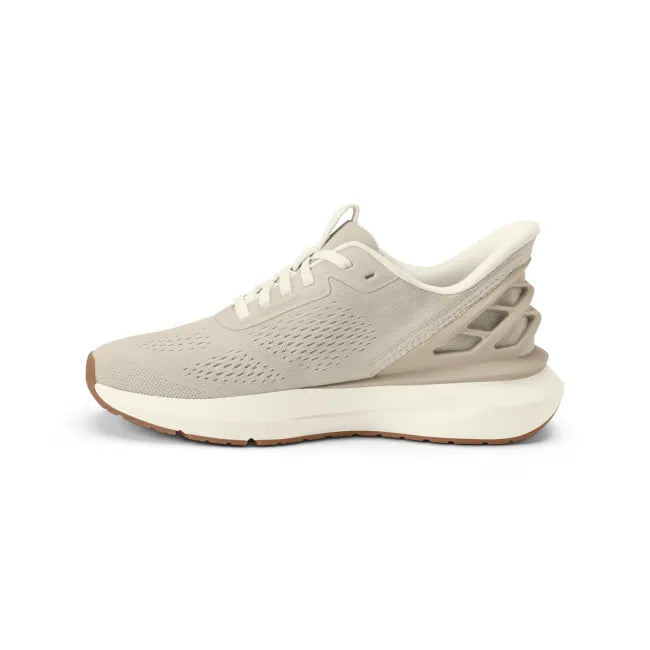 Medial side of Women’s Kizik Athens 2 Sneaker in Oatmeal Beige with easy on HandsFree Step-In tech