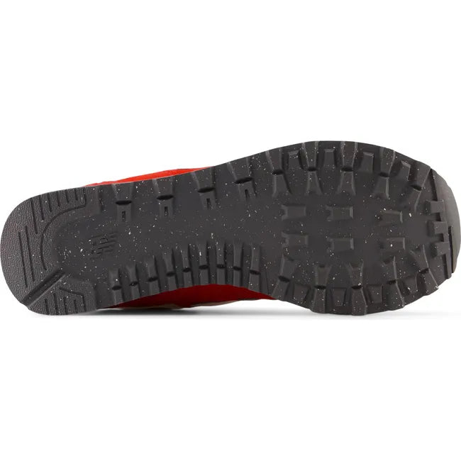 Black sole of New Balance Women's 574 Lifestyle Shoe in True Red