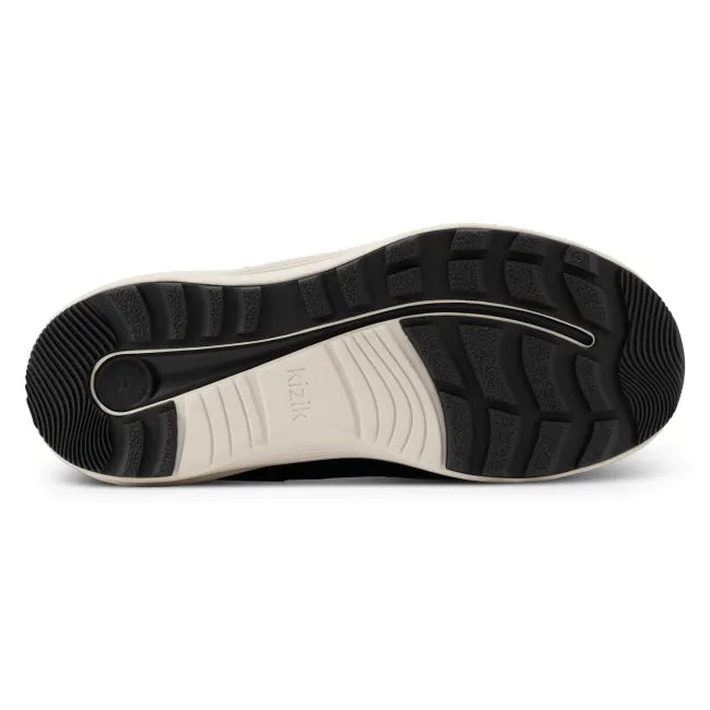 Women’s Kizik London AT Mid Waterproof Boot rugged black/white outsole with deep traction for grip