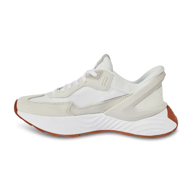 Medial of Women's Kizik Monaco Sneaker in white &amp; beige, thick sole, and easy HandsFree Step-In