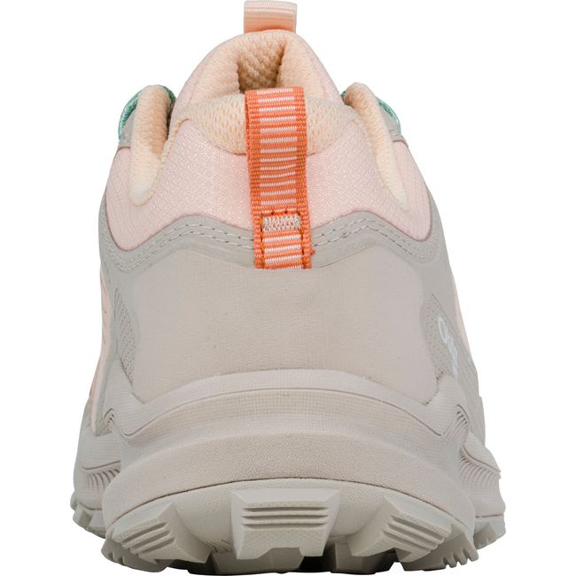Heel of Women&#39;s Oboz Katabatic Low Waterproof Hiking Shoe in pink and beige