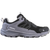 Lateral side of Women's Oboz Katabatic Low Hiking Shoe in dark mineral gray and purple