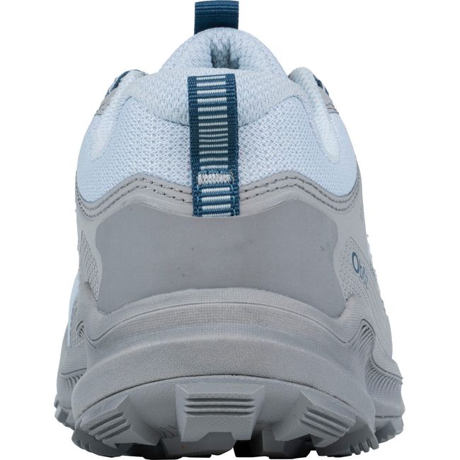 Heel of Women&#39;s Oboz Katabatic Low Hiking Shoe in skylight blue and beige